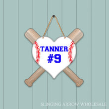 Load image into Gallery viewer, Baseball Heart Door Hanger
