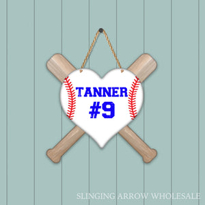 Baseball Heart Door Hanger