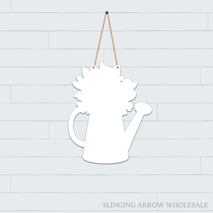 Watering Can w/ Flowers Door Hanger