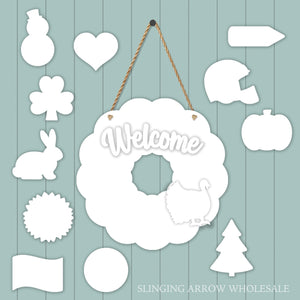 Interchangeable Wreath Door Hanger Set