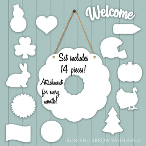 Interchangeable Wreath Door Hanger Set