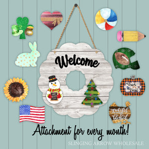 Interchangeable Wreath Door Hanger Set